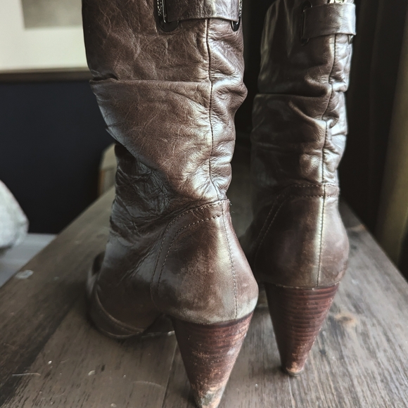 RUDSAK Brown Leather Slouch Ankle Boots - Size 39 - Picture 9 of 12